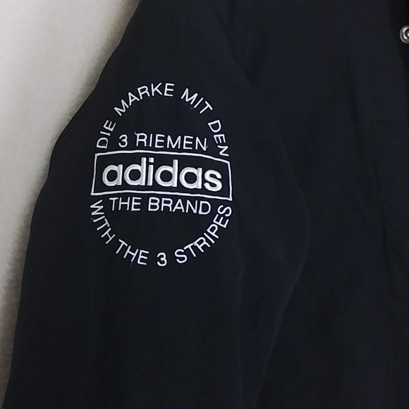 RARE 90s Adidas Originals Pakaian‎ Logo L Black Down Feather Coat - Picture 15 of 16